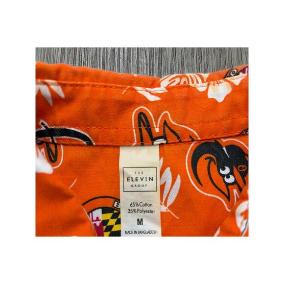 Baltimore Orioles  Orange S/S Hawaiian Button Up Shirt Medium - Picture 3 of 6